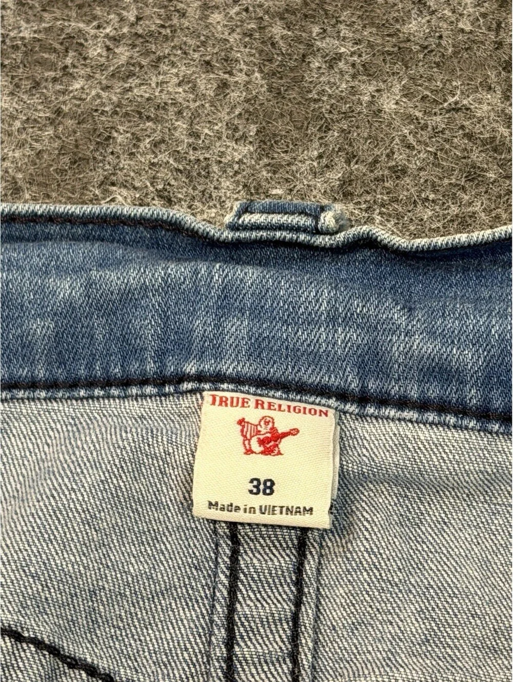 True Religion Rocco Relaxed Skinny Jeans Men’s 38x27 Light Wash Stretch Denim
